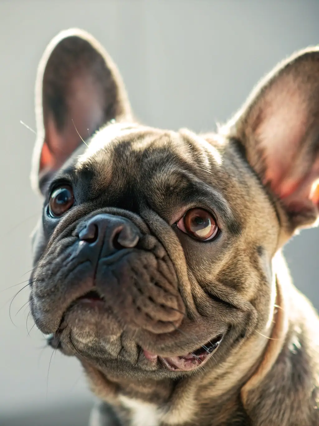 A close-up shot of a well-groomed Braque Francais dog attentively watching its handler during a training session at a CPELD event, showcasing the bond and skill development.